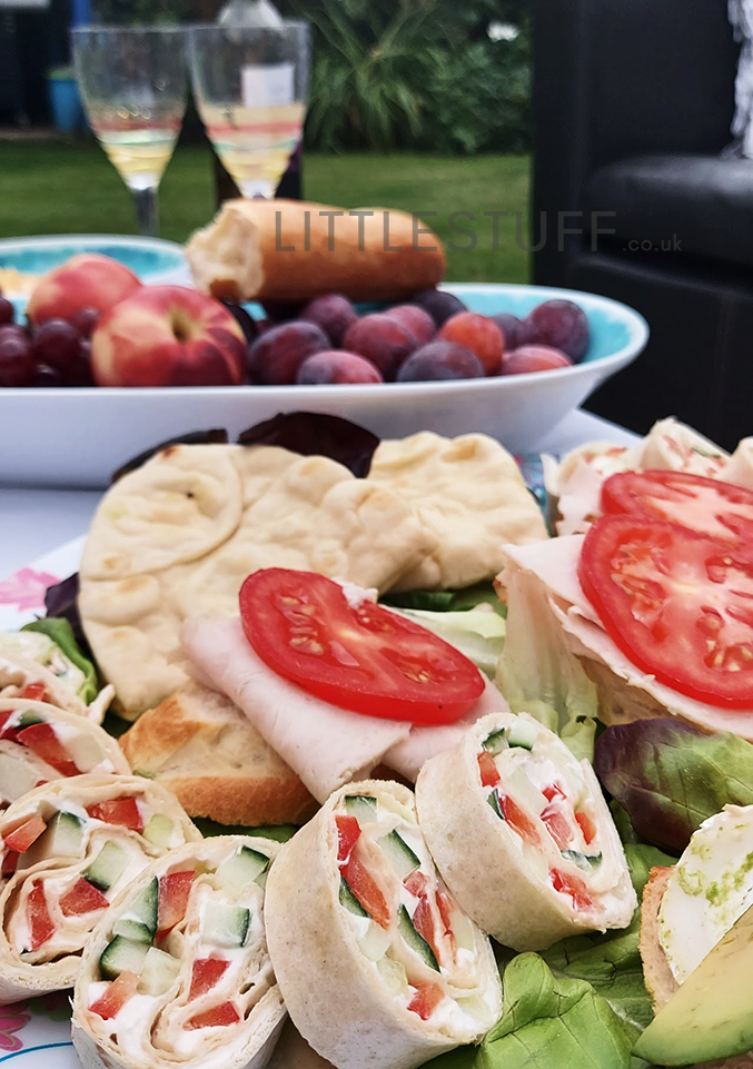 alfresco afternoon tea sandwiches and prosecco